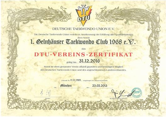 1. Gelnhäuser Taekwondo Club durch Dachverband zertifiziert